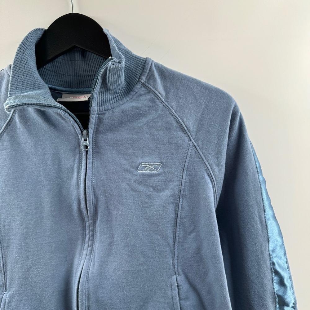 Reebok Vintage Blue Zip Up Jacket 100% Cotton Size Medium - Picture 3 of 7